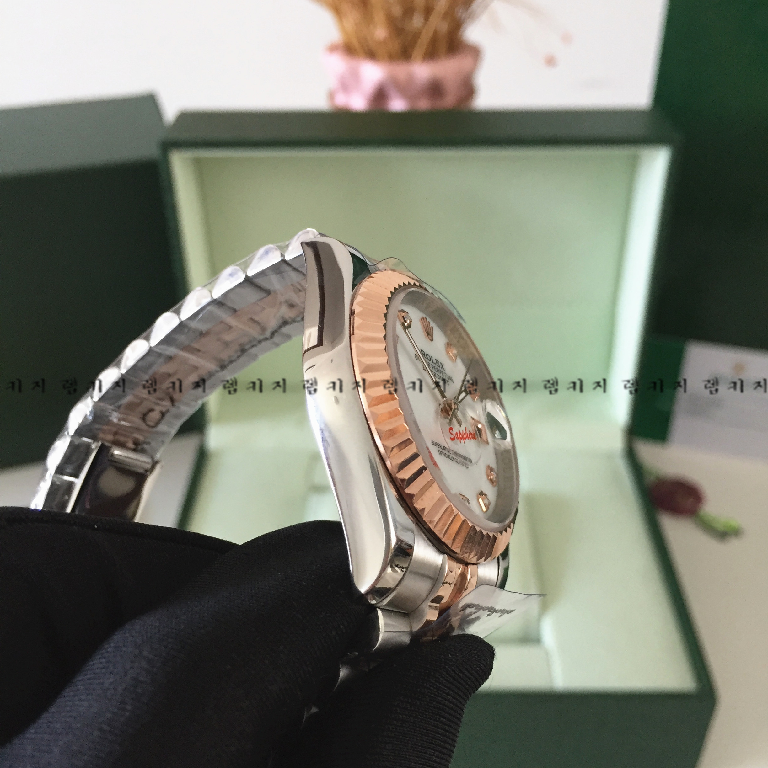 로렉스 데이저스트 텐포인트 로즈콤비 남성 메탈시계